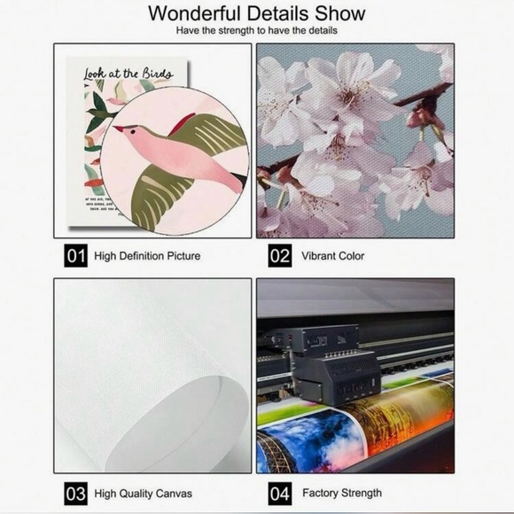 2 Piece Bible Verse Floral and Bird Wall Art, Canvas Only, 12x16 - Picture 5 of 8